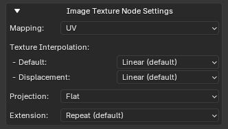 Import Texture Node Settings