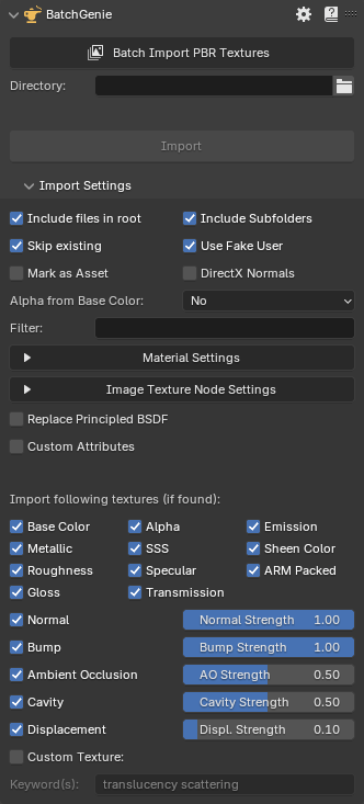 Import Settings