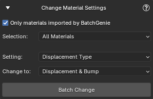 Change Material Settings Utility